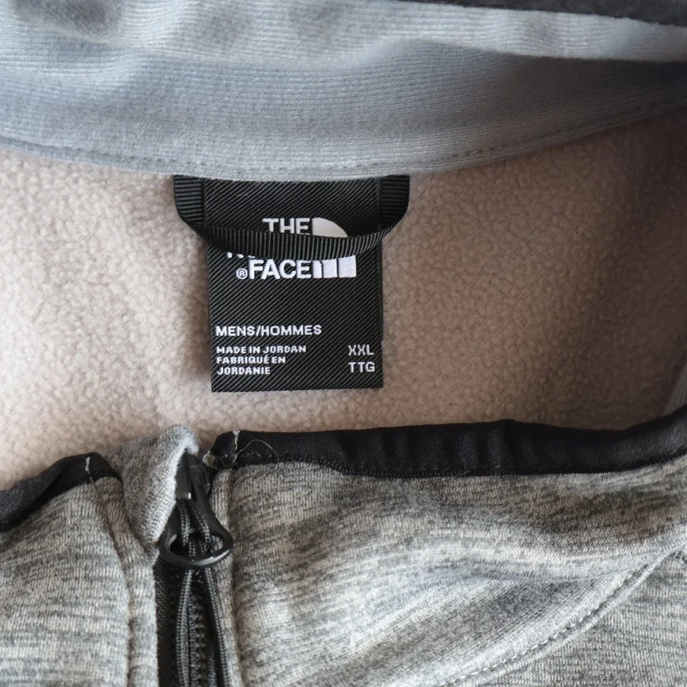The North Face Mens XXL Grey Heather 1/4 Zip Pullover Fleece Mock Neck Jacket